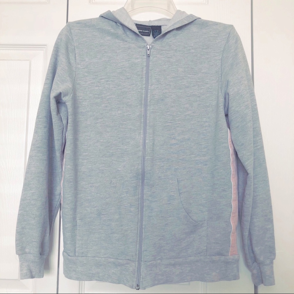 Bobby Brooks Gray/Pink Hoodie w/ Front Zipper - Picture 1 of 6